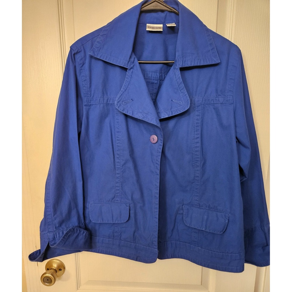 Chicos Womens Jacket Size 2 blue